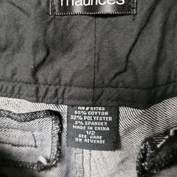 Maurices Pants Womens 1/2 Blue B Wide Waist Band Denim Trousers Pant Flare Leg - Picture 7 of 9